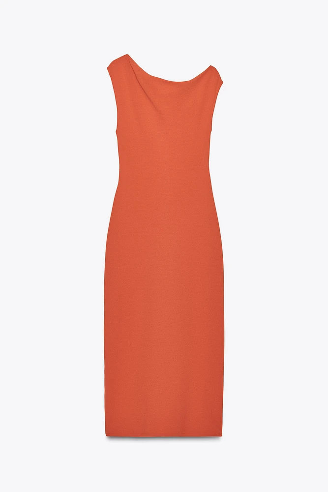 DRAPED MIDI DRESS