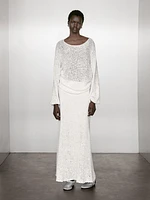 Jupe midi en maille de coton mélangé