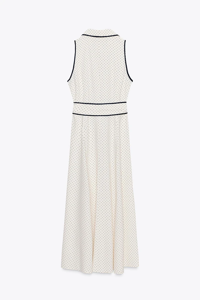 ROBE MIDI CHEMISE À POIS