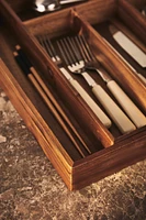 EXTENDIBLE WOODEN FLATWARE TRAY