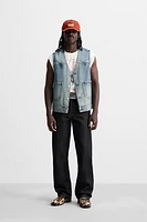 GILET EN DENIM DÉLAVÉ