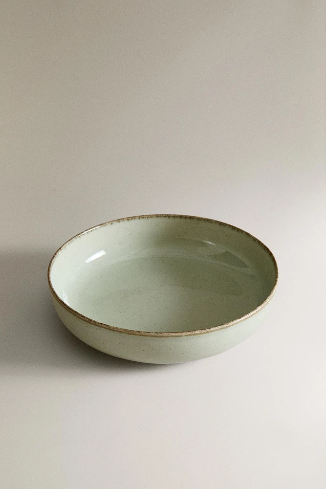 ASSIETTE CREUSE PORCELAINE BORD ANTIQUE