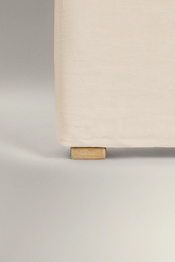 ROUNDED HEADBOARD WITH LINEN AND COTTON COVER