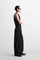 PLEATED BELTED PANTS