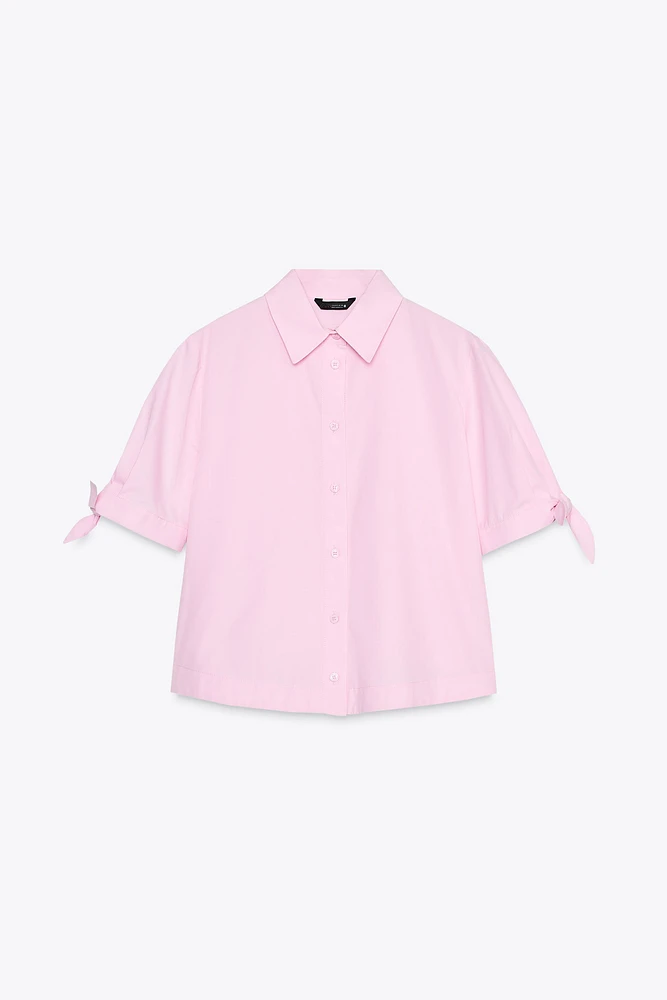 POPLIN SHIRT WITH TIES