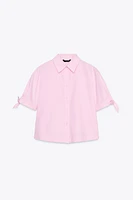 POPLIN SHIRT WITH TIES