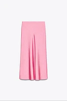 STRIPED SATIN MIDI SKIRT