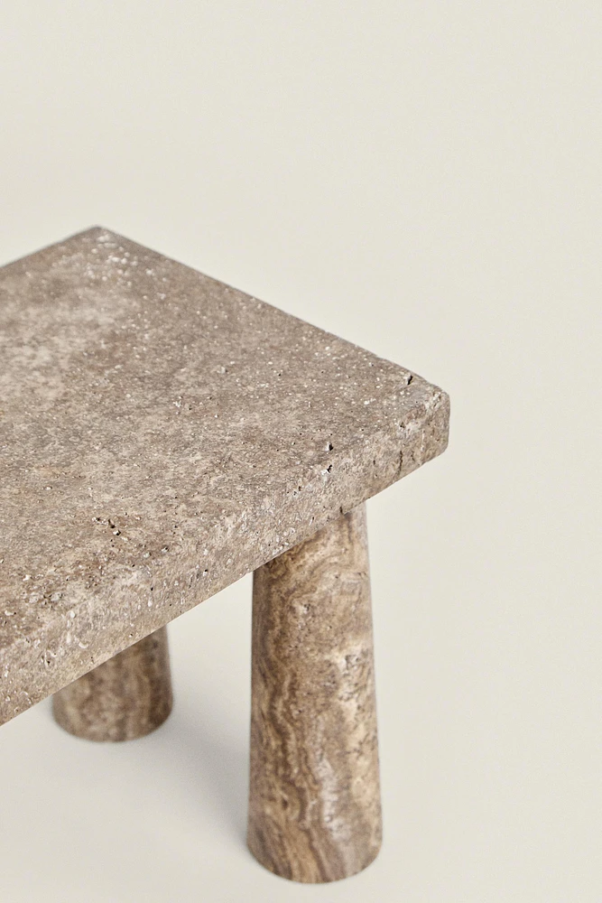 TRAVERTINE MINI SIDE TABLE