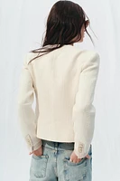 ROUND NECK TEXTURED BLAZER