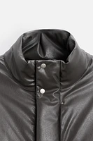 FAUX LEATHER PADDED JACKET