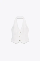TOP Z1975 COURT EN JEAN HALTER