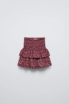 RUFFLED FLORAL SKORT