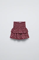 RUFFLED FLORAL SKORT