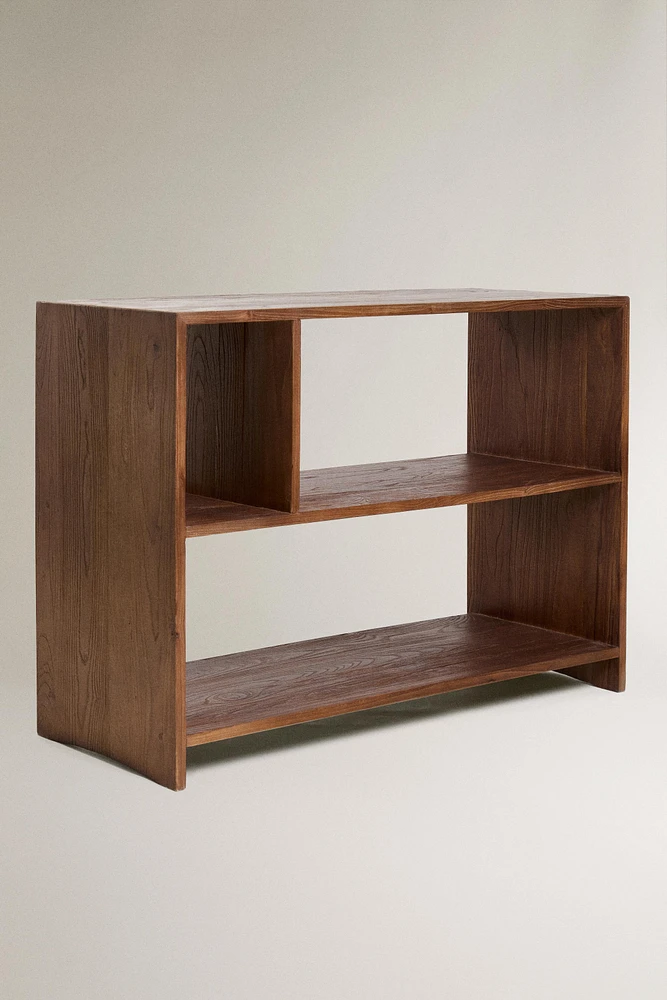 LOW BOOKCASE WITH IRREGULAR SHELVES