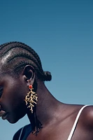 BOUCLES D'OREILLES PIERRE CORAIL