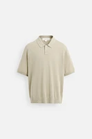 KNIT SILK LINEN POLO SHIRT