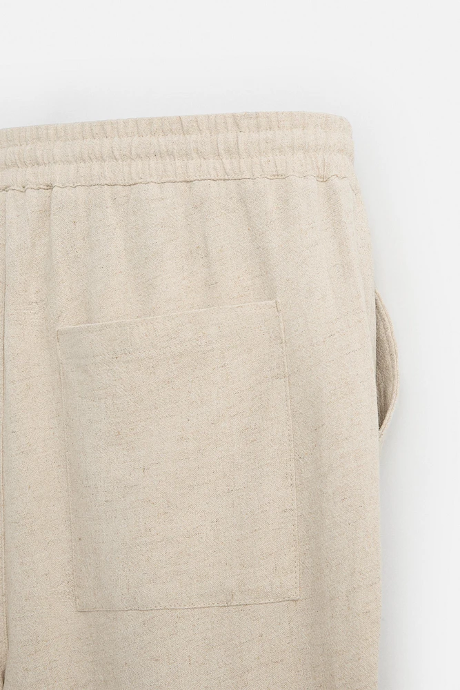 REGULAR FIT VISCOSE - LINEN PANTS