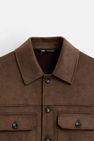 FAUX SUEDE OVERSHIRT