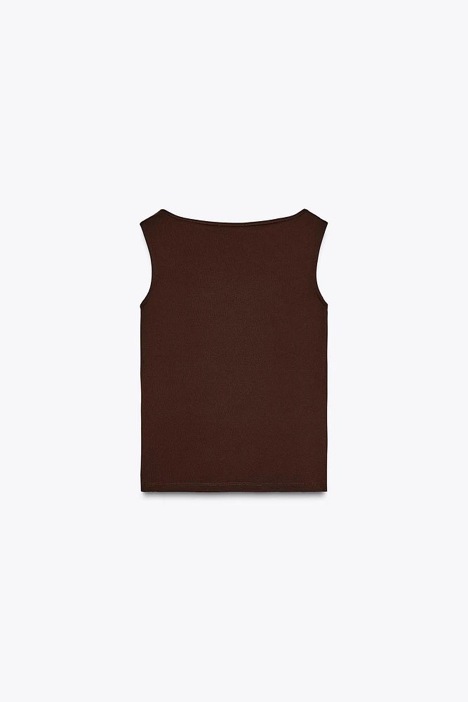 TOP EN POLYAMIDE À FLEURS