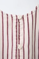 STRIPED TWILL TOP