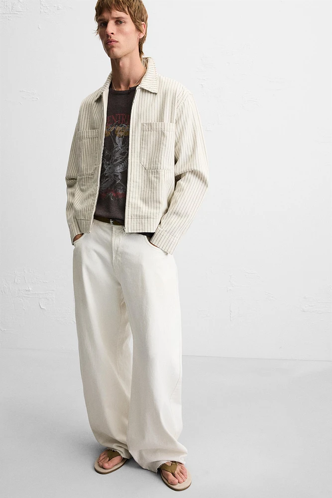 STRIPED POCKET OVERSHIRT