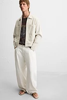 STRIPED POCKET OVERSHIRT