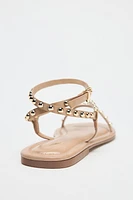 SANDALES À BRIDES ET VERROTERIES MÉTALLIQUES