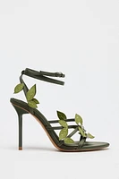 FLOWER HEELED SANDALS