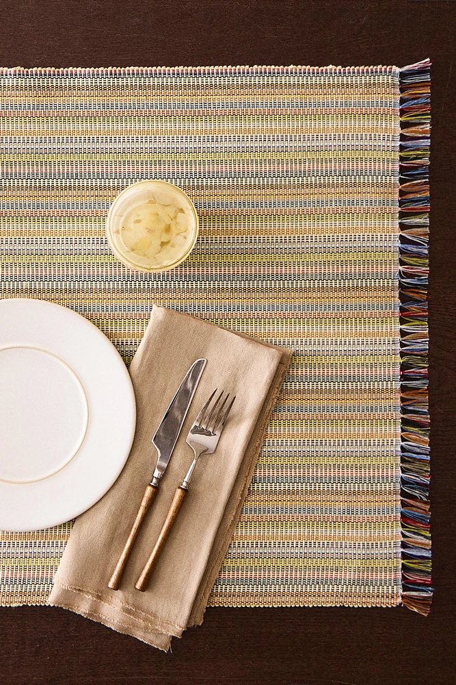 CHEMIN DE TABLE COTON RAYURES