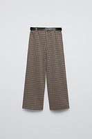 BELTED JACQUARD PANTS