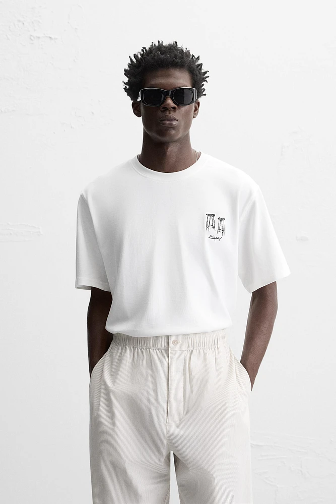 T-SHIRT BRODERIE EN MATIÈRES VARIÉES