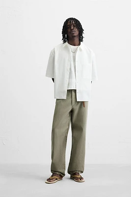 CHEMISE JACQUARD EN COTON ET LIN