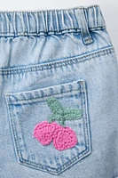 SHORT EN JEAN AVEC CROCHET FRUITS