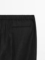 100% linen jogger trousers