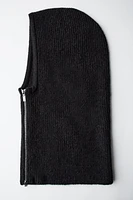 RIBBED BALACLAVA WITH ZIPPER