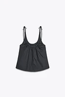 DRAPED POPLIN TOP