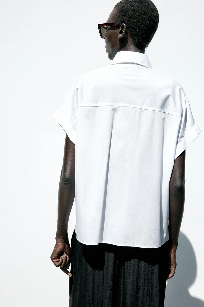 JEWEL COLLAR POPLIN SHIRT