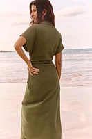 ROBE MI-LONGUE CONTENANT DU LIN