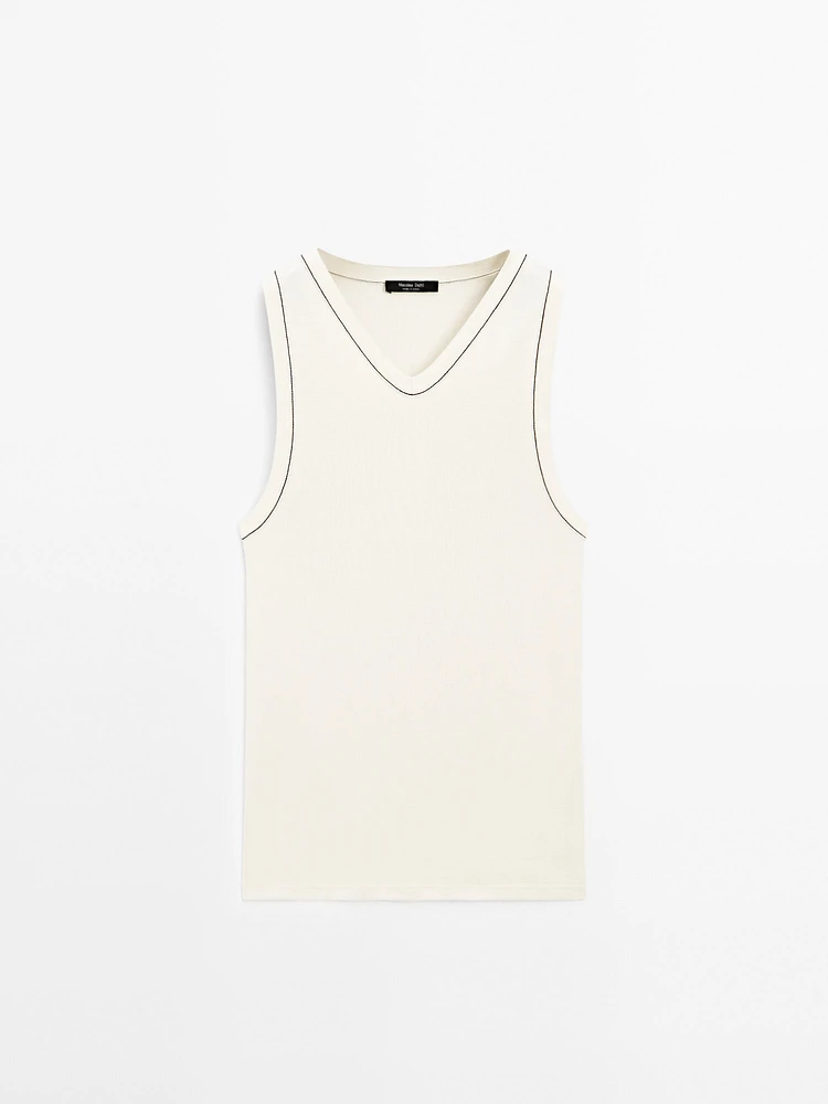 T-shirt 100 % coton détail contrastant