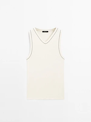T-shirt 100 % coton détail contrastant