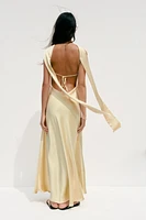 SATIN EFFECT FOULARD DRESS