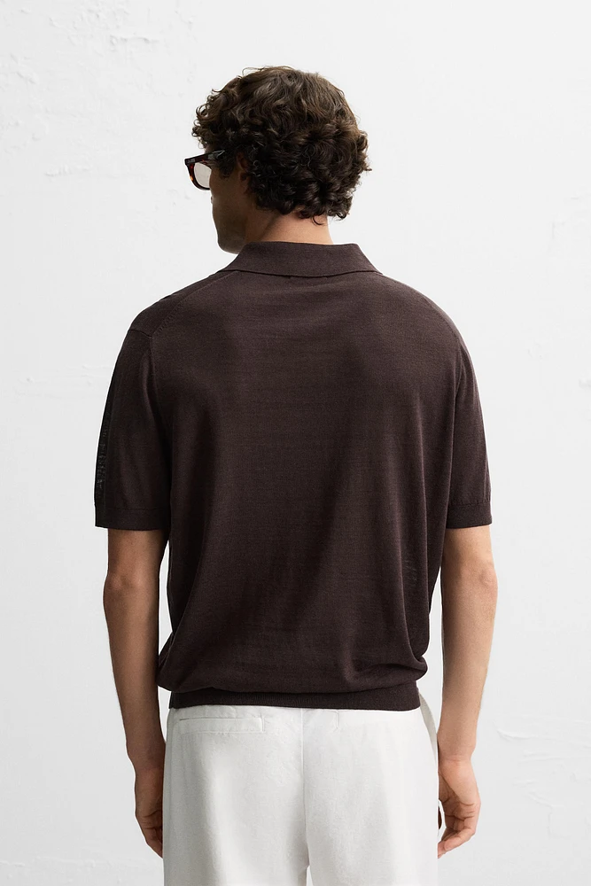 POLO EN MAILLE SOIE ET LIN