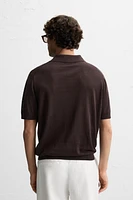 POLO EN MAILLE SOIE ET LIN