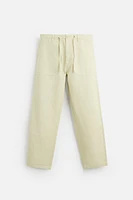STRAIGHT FIT LINEN COTTON PANTS