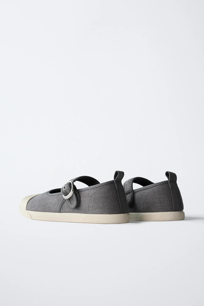 SPORTY COTTON BALLET FLATS