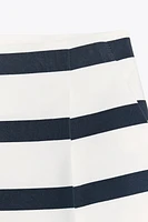 PLEATED STRIPED SHORTS