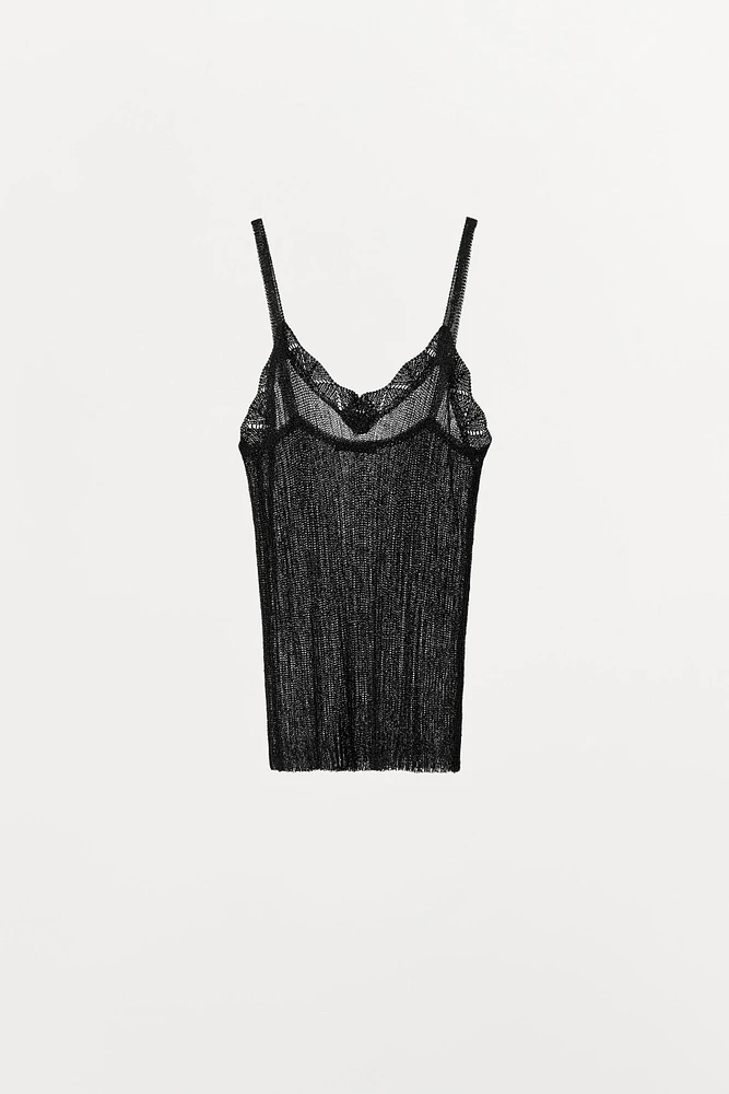METALLIC THREAD KNIT TOP