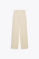 PANTALON DROIT SURPIQÛRES AVEC LIN