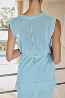 BELTED KNIT LONG TOP