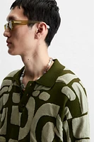 POLO EN MAILLE JACQUARD CONTRASTE